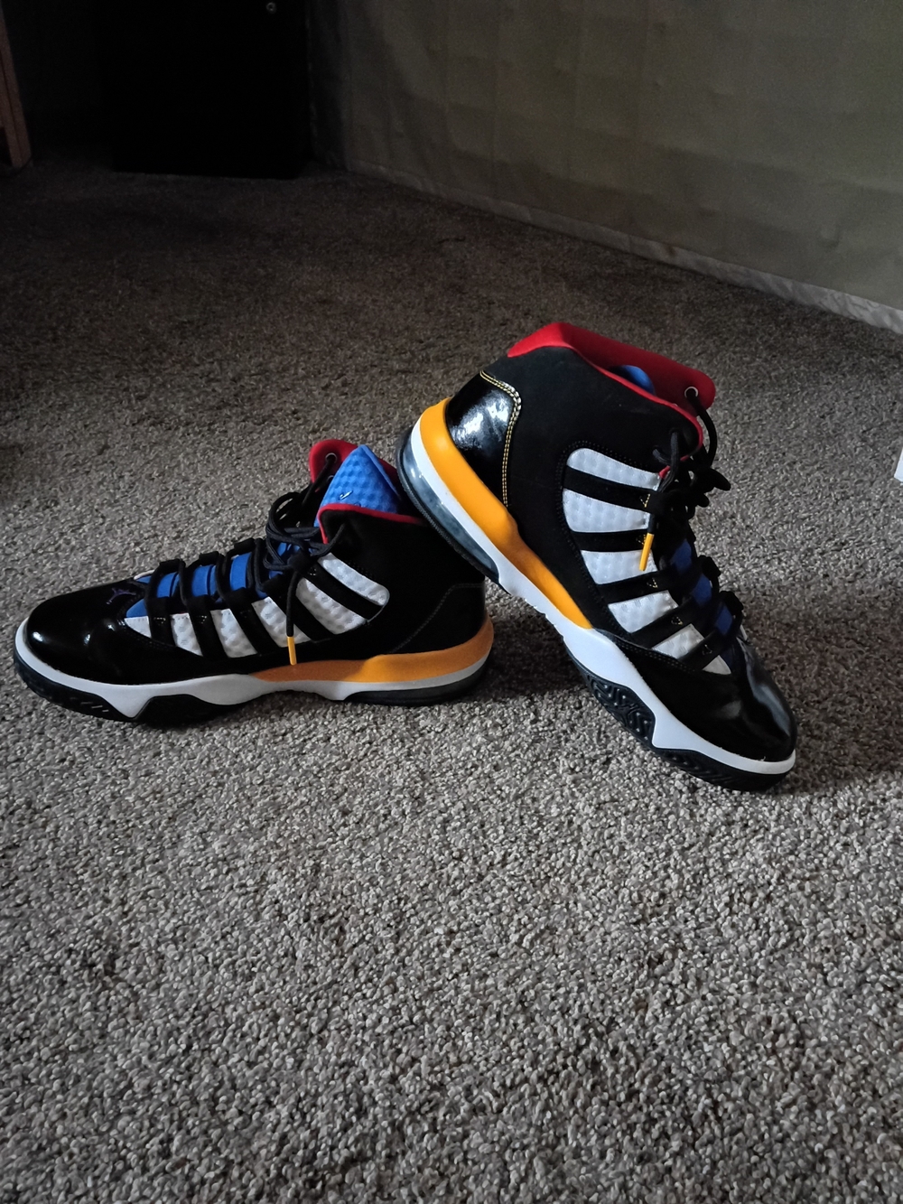 Jordan Black, Blue & Yellow High-Top Basketball Shoes